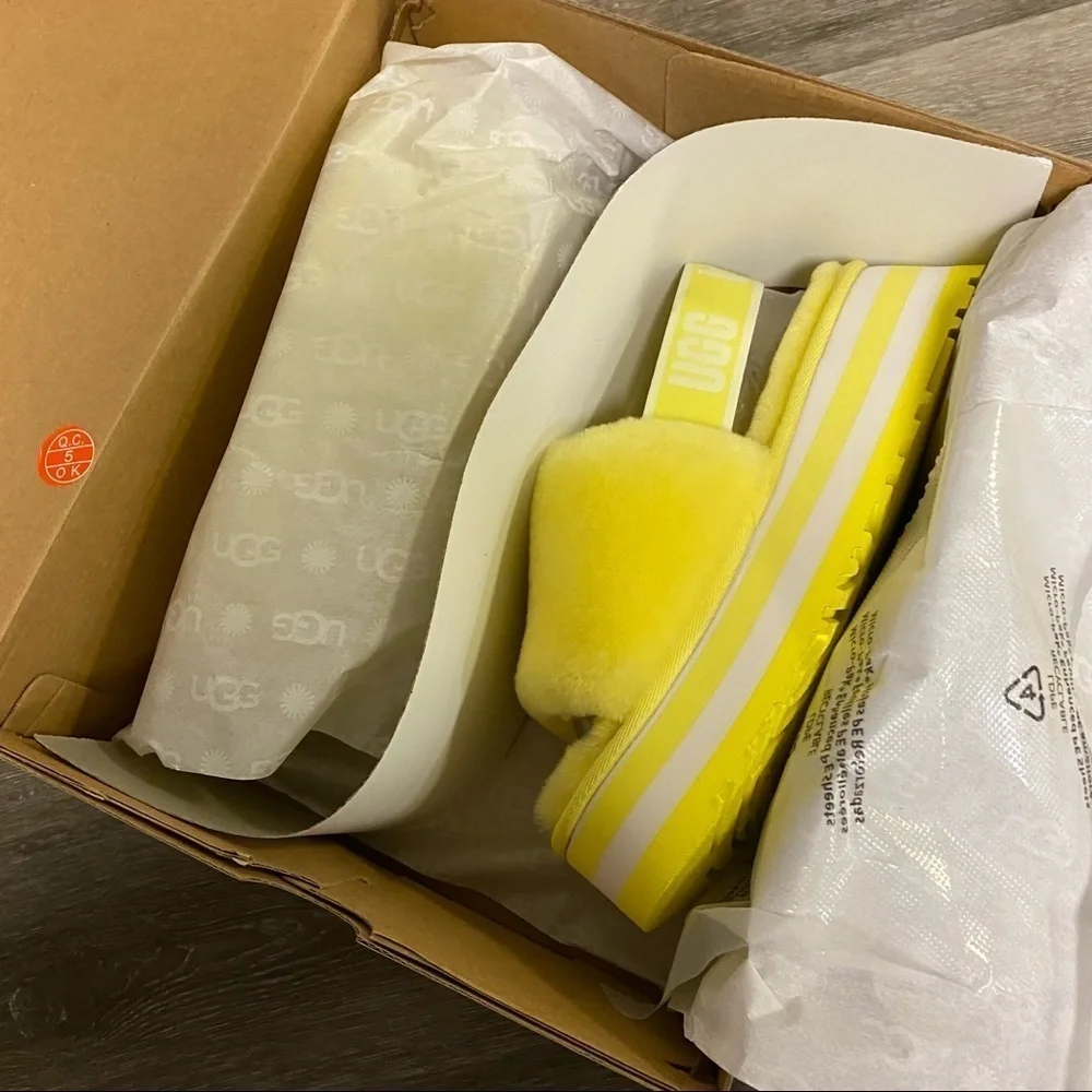 UGG | Disco Slide In Margarita Yellow NEW In Box Size 6
